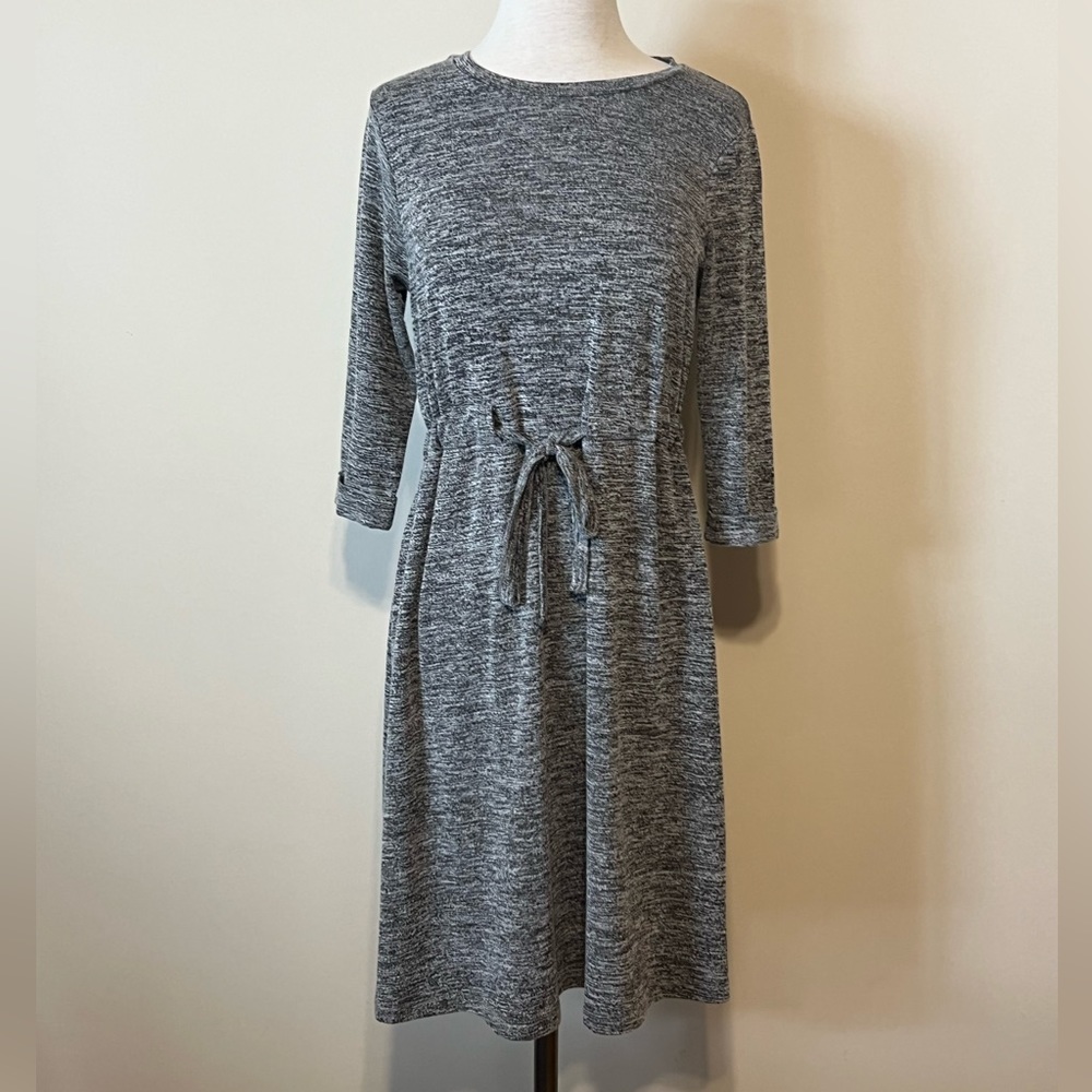 Asos Heathered Gray Waist Tie Dress Size 6